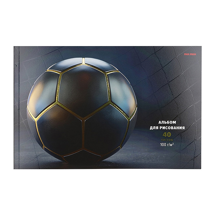 Альбом для рисования А4 40л. "Чёрный футбольный мяч"