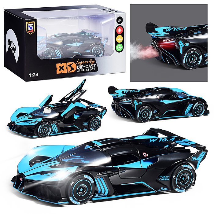 Машина J477K24N-3F "Гоночный вираж" (свет, звук, дым) в коробке