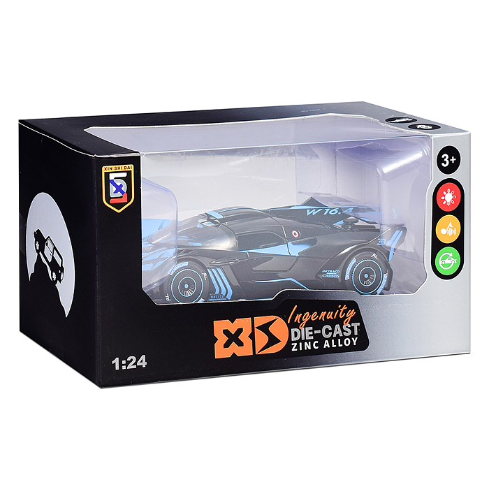 Машина J477K24N-3F "Гоночный вираж" (свет, звук, дым) в коробке