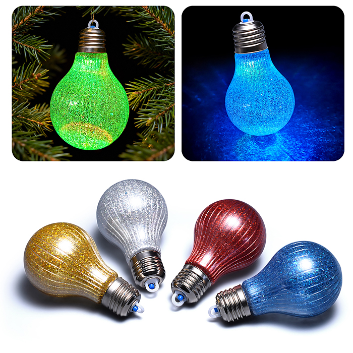 Набор новогодних украшений S2486 "Блестящие узоры" (4шт х 10см)