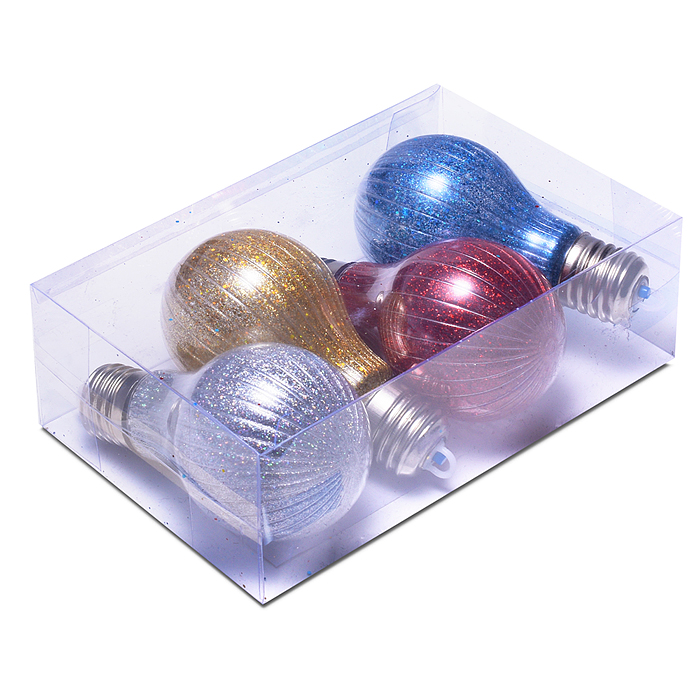 Набор новогодних украшений S2486 "Блестящие узоры" (4шт х 10см)