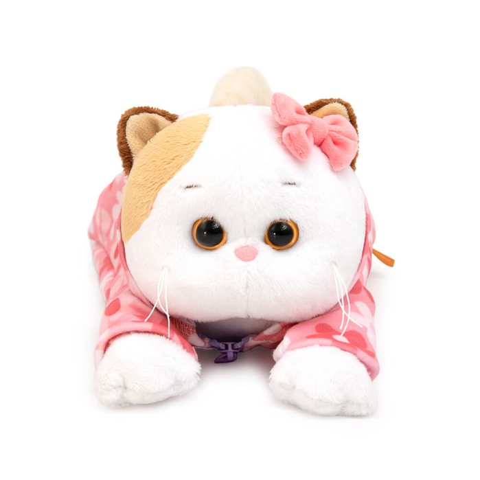 Кошечка Ли-Ли в комбинезоне с принтом "Цветочек" (лежачая)