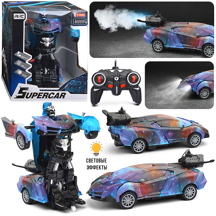 Машина 33968 "Суперкар" трансформирующийся в робота, р/у, 27 MHz, в коробке