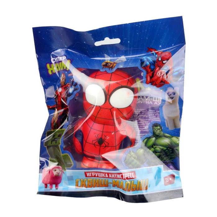 Игрушка - антистресс "Сквиш малыш" "Супер герои" красный, флоупак, Супер Жим Игрушка - антистресс "Сквиш малыш" "Супер герои" красный, флоупак, Супер Жим