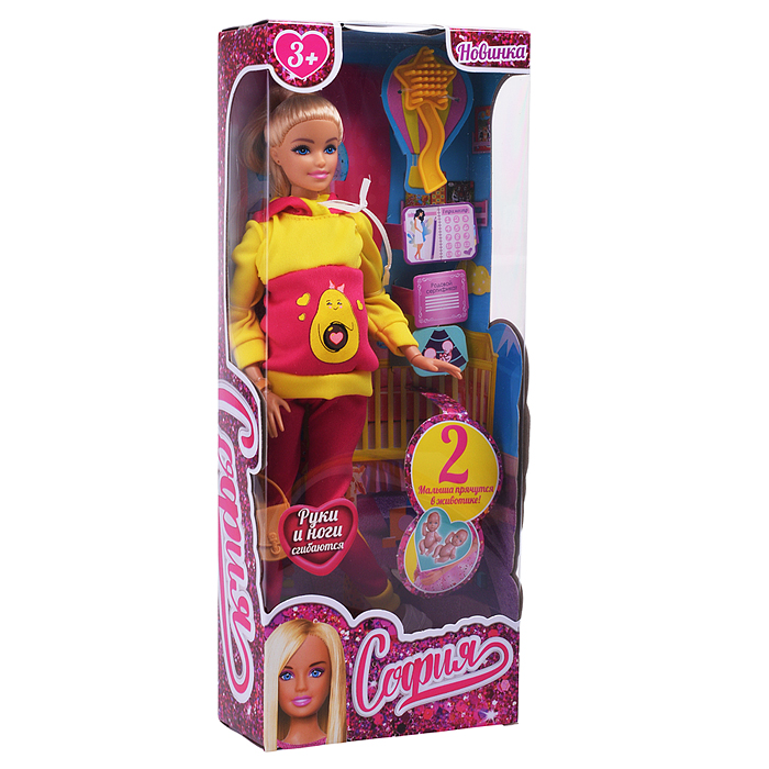 Фото к товару Кукла 29 см София беременная двойней (руки и ноги сгиб, акс.) Кукла 29 см София беременная двойней (руки и ноги сгиб, акс.)