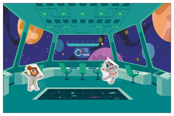 Веселые наклейки. В космосе