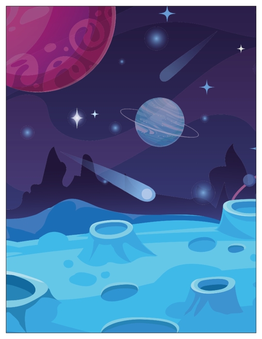 Веселые наклейки. В космосе