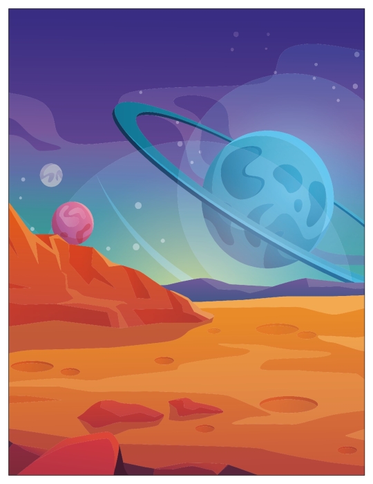 Веселые наклейки. В космосе