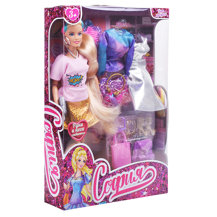 Фото к товару Кукла София 29 см. (руки и ноги сгиб, 2 комплекта одежды, акс.) Кукла София 29 см. (руки и ноги сгиб, 2 комплекта одежды, акс.)