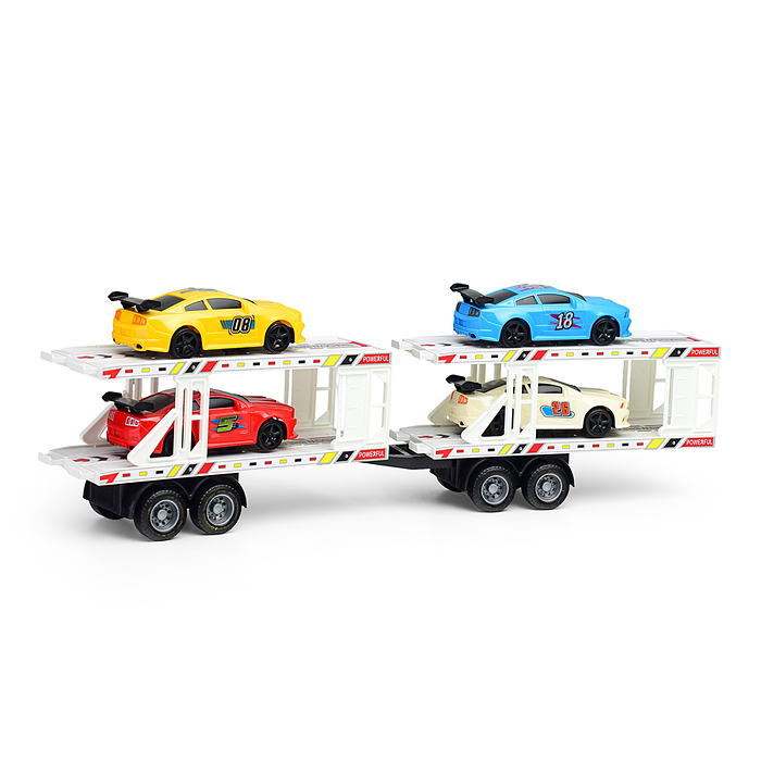 Автовоз PY800B-4 "Автотехнодрайв" с гоночными авто, в коробке