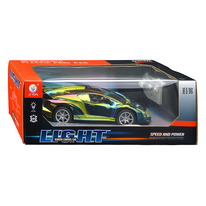 Машина JT749 "Неон кросс" р/у, 27 MHz, в коробке