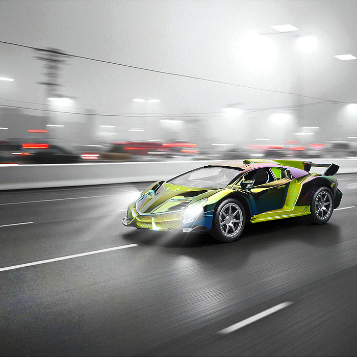 Машина JT749 "Неон кросс" р/у, 27 MHz, в коробке