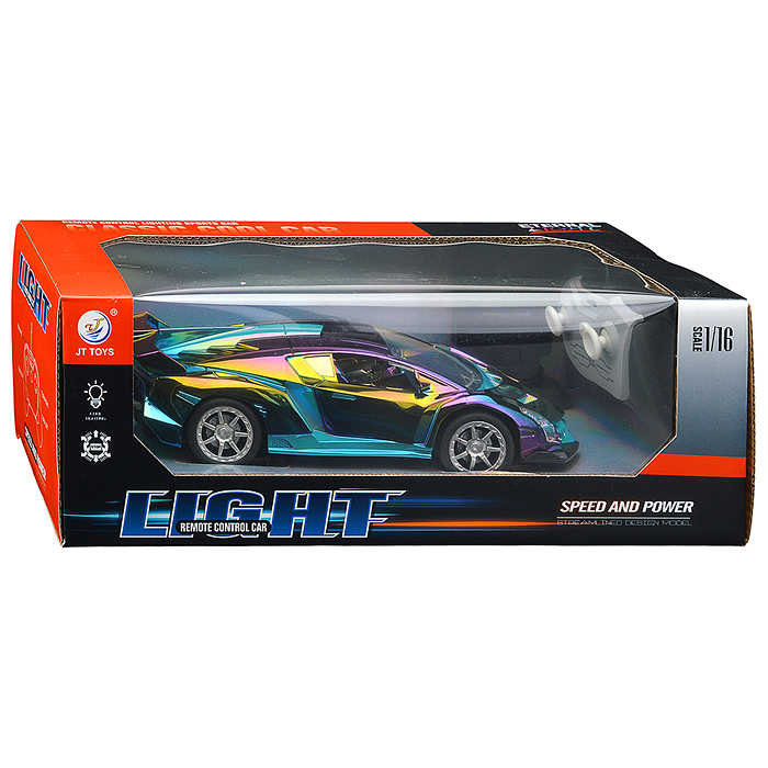 Машина JT749 "Неон кросс" р/у, 27 MHz, в коробке