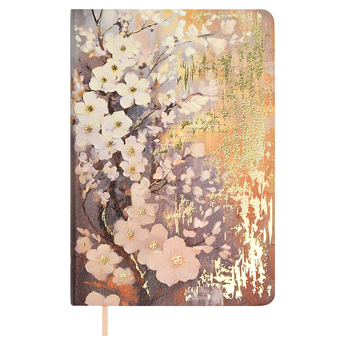 Записная книжка Escalada, А6, 96 л., Сакура в медовом золоте
