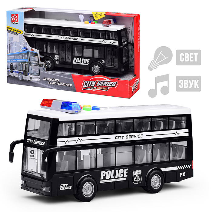 Автобус RJ5514B "Полиция" (свет, звук) в коробке