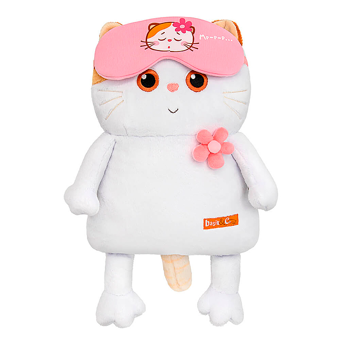 Кошечка Ли-Ли в маске для сна и с цветочком