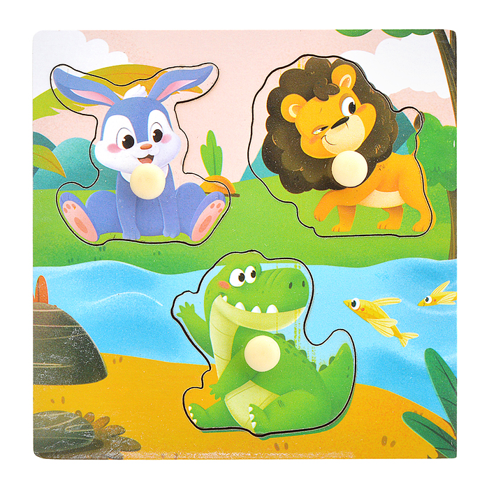 Фото к товару Пазл-вкладыш D2124 "Зверята" Пазл-вкладыш D2124 "Зверята"