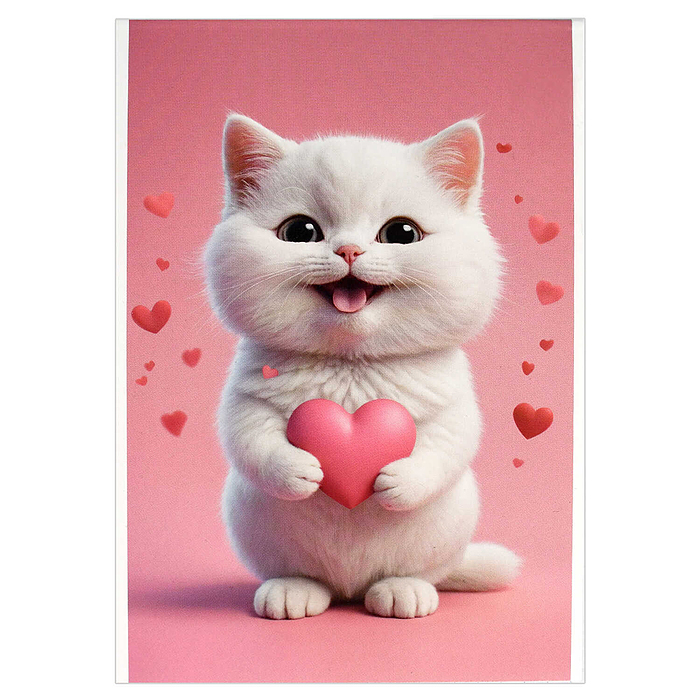 Блокнот А6, 40 л, "Котёнок с сердечком"