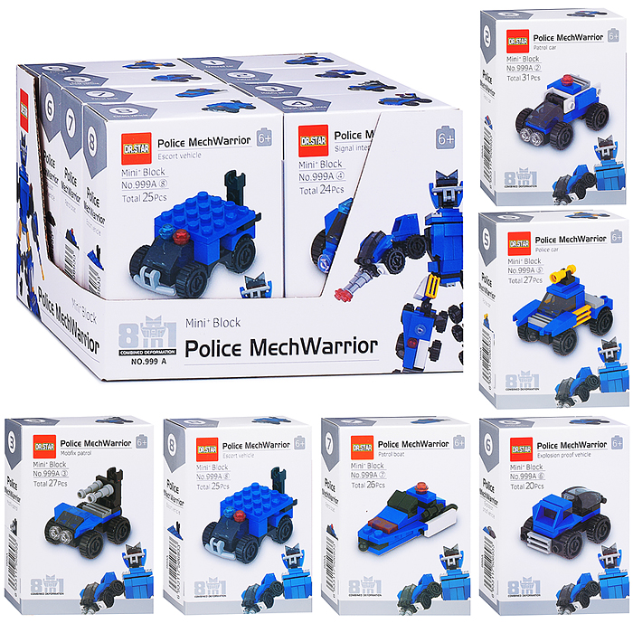 Конструктор 999A "Полицеский робот" в коробке