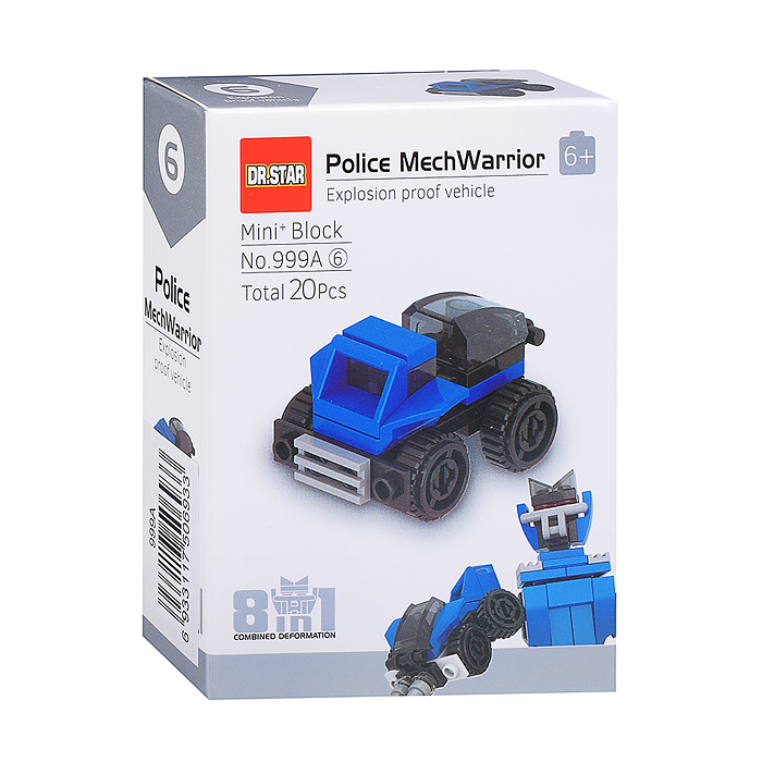 Конструктор 999A "Полицеский робот" в коробке