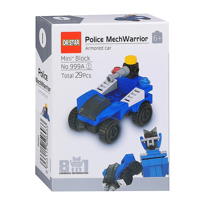 Конструктор 999A "Полицеский робот" в коробке