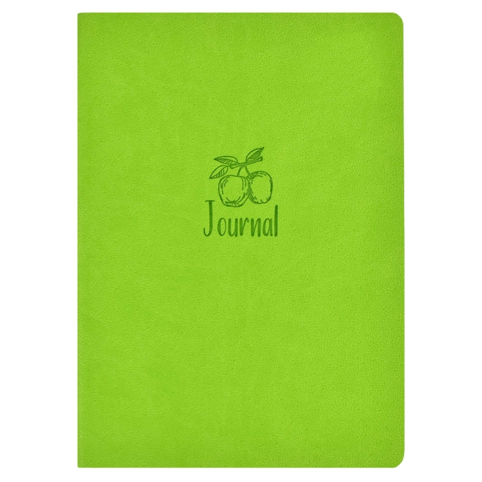 Записная книжка 60л. А5+ "Шагрень зеленый с ароматом "Яблоко" кожзам, 180x250 мм, мягк. перепл.