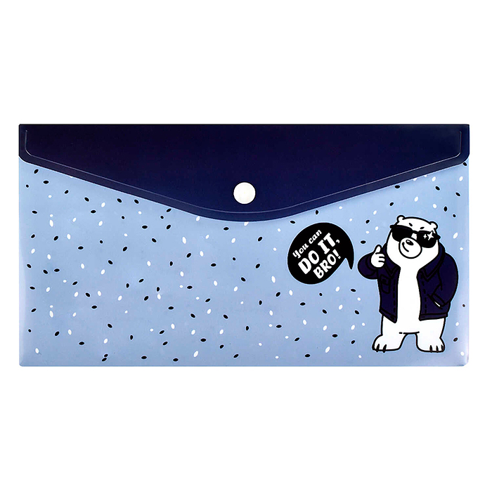 Папка для документов пластиковая "Четкий медведь" полипропилен, 26x14 см, 1 отделение 