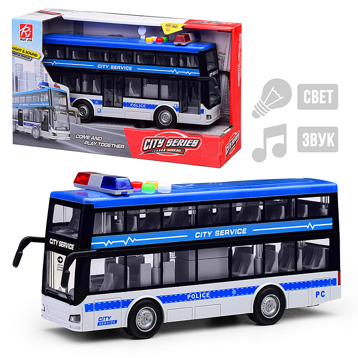 Автобус RJ5514A "Городская полиция" (свет, звук) в коробке