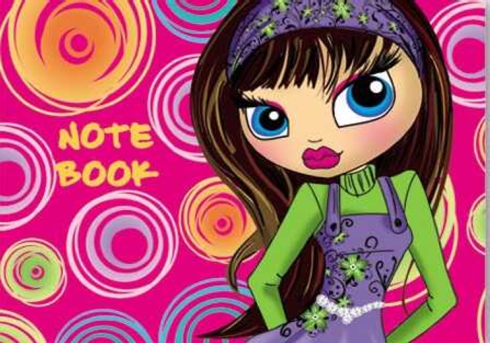 Записная книжка "Красотка" 156*115,тиснение,на кольцах