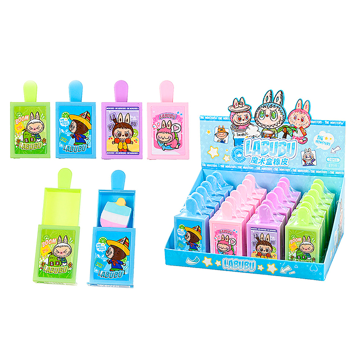 Ластик фигурный "Зубастик" 7*3.8*1.4 см, термопластичная резина, 4 цвета, 