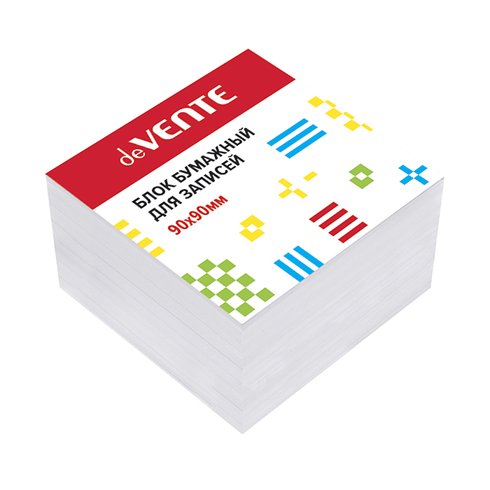 Куб бумажный для записей 90x90x50 мм белый, проклеенный, офсет 100 г/м², белизна 92%