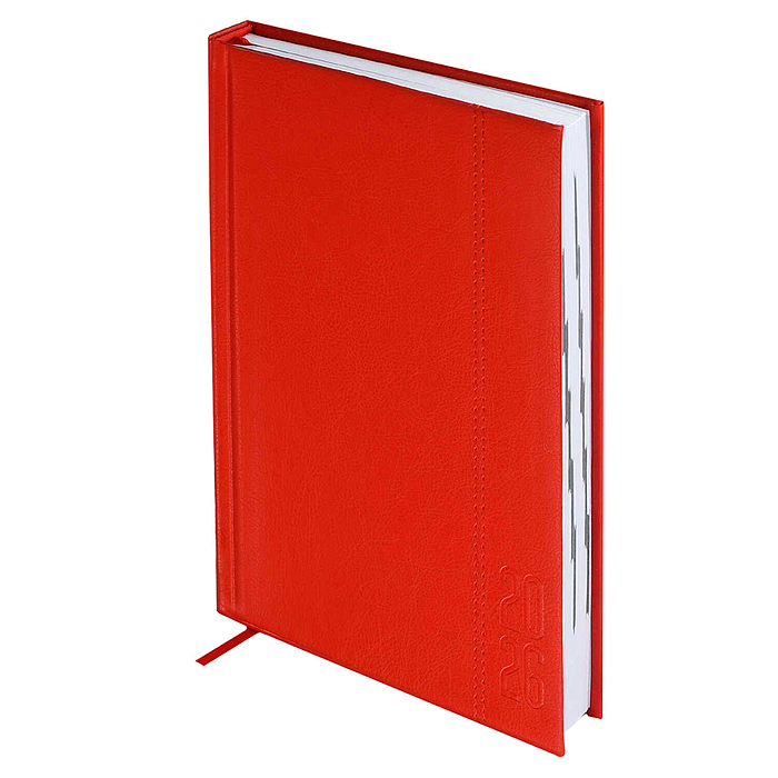 Ежедневник датированный 2026 Escalada, А5, 176 л., Наппа красный