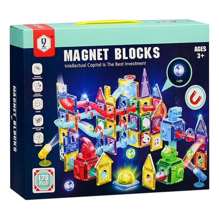 Конструктор HD129A-1 магнитный "Динозавры" (178 дет.)