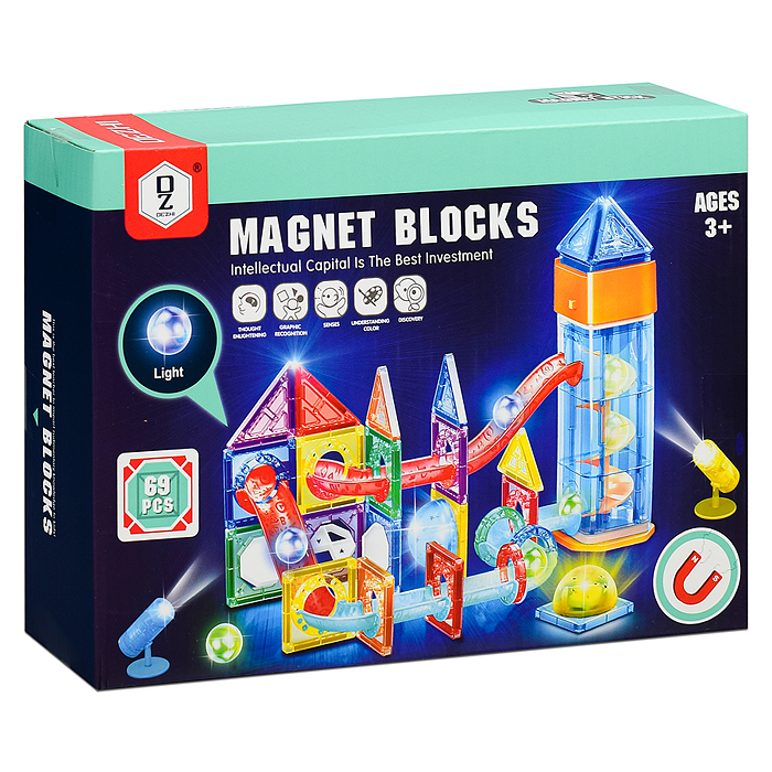 Конструктор HD130A-1 магнитный "Орбитальные шарики" (69 дет.)