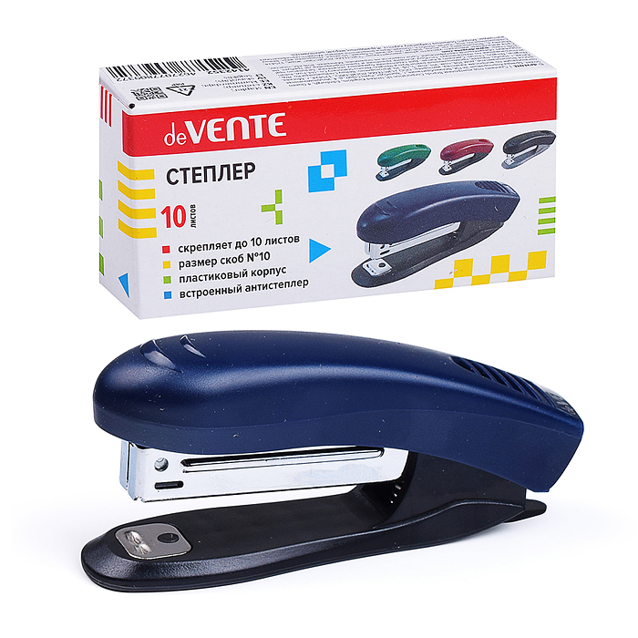 Степлер "Stripe" № 10 (мощность 10 листов, глубина скрепления 43 мм) пластиковый