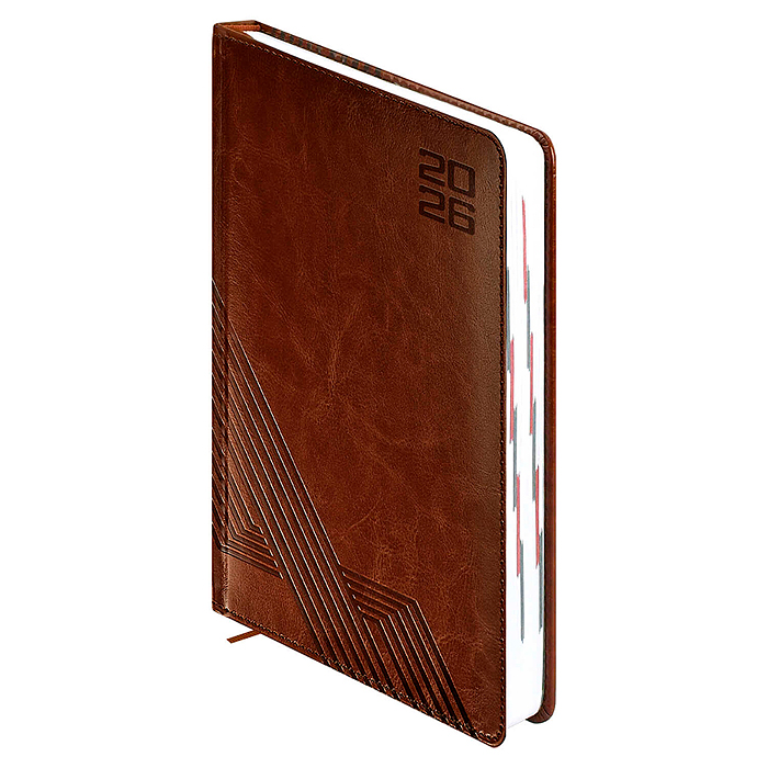 Ежедневник датированный 2026 Escalada, А5, 176 л., Сариф коричневый