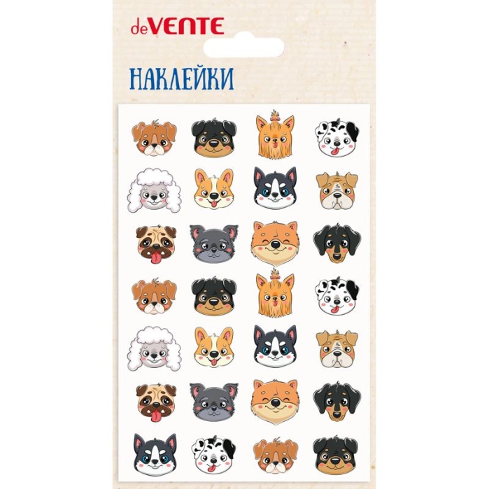 Наклейки мягкие "Dogs-stickers" размер карточки 10x15 см, puff, объемные, многоразовые