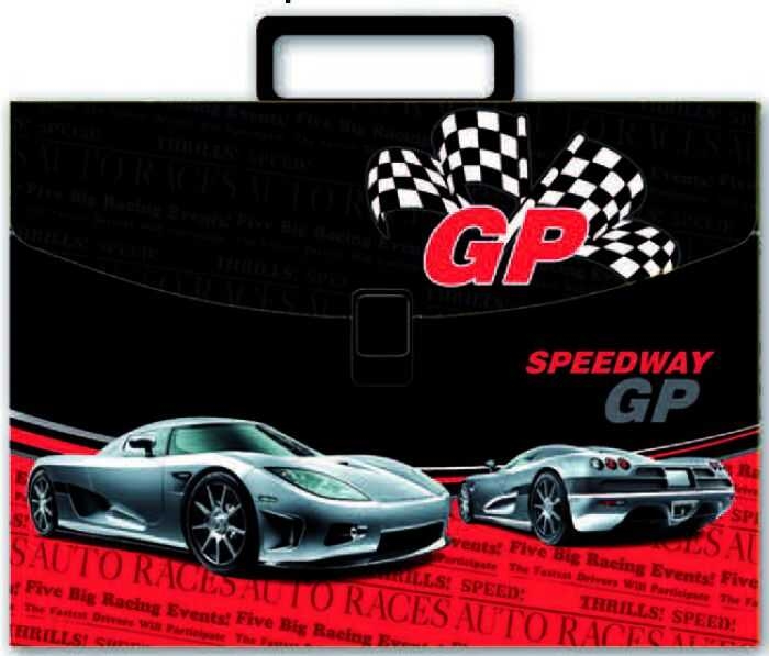 Папка-портфель пластиковый "Авто " Поставляется в собранном виде, 33.5х24.5х4 см