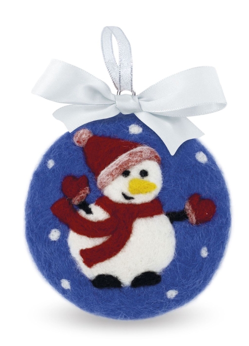 Набор для валяния. Елочная игрушка "Снеговик"