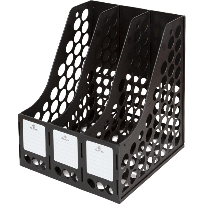 Лоток для бумаг вертикальный 3-x секционный A4 размер 255x260x295 мм, сборный, черный