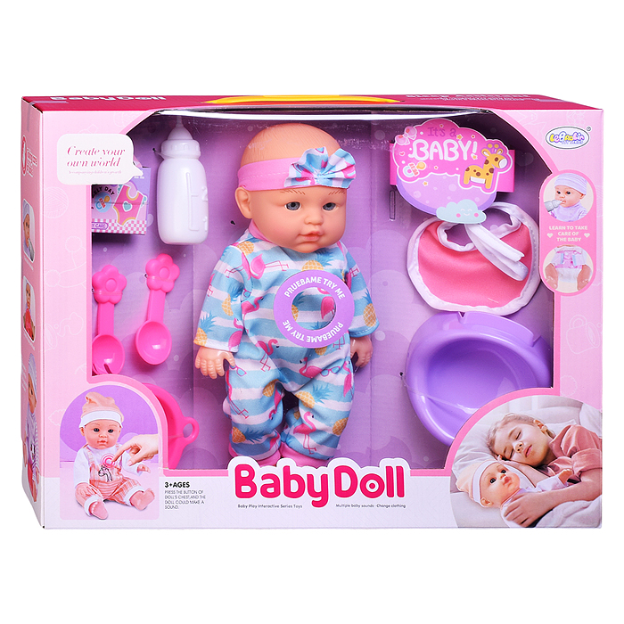 Пупс с аксессуарами L-2403J "Чудесная Зарочка" (пьёт, писает) в коробке