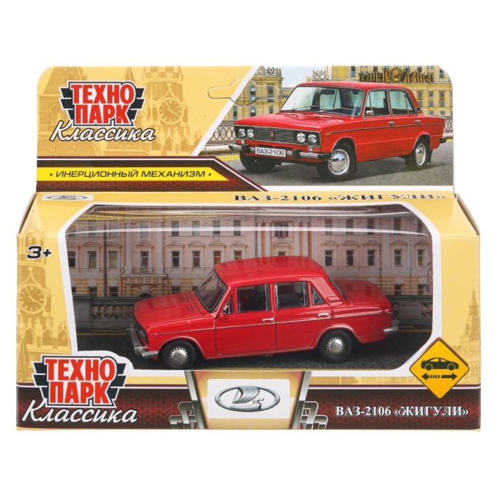Машина металл LADA lada 2106, 10,5 см, (красный) инерц, в коробке