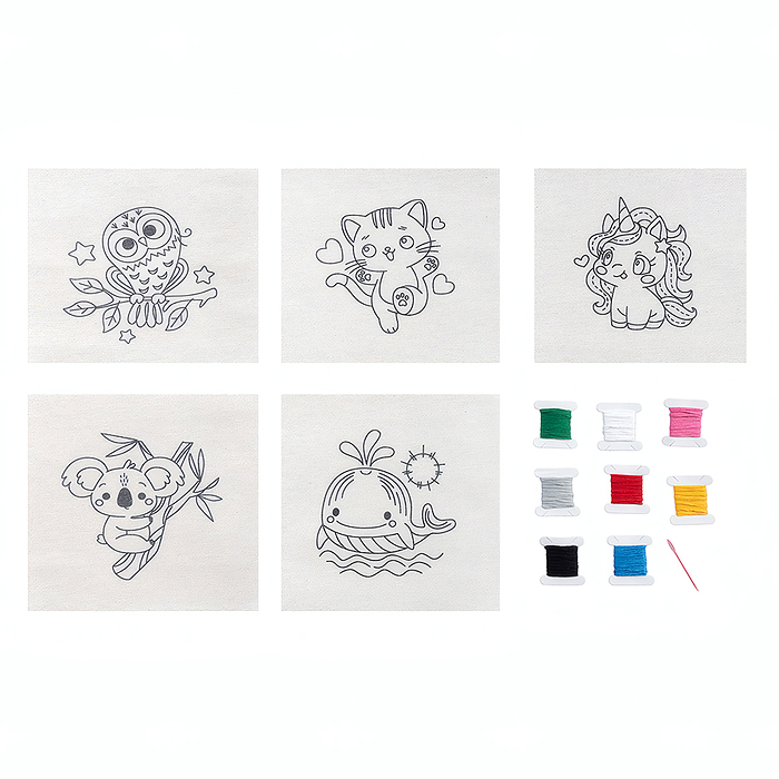 Набор для творчества. Вышивка на холсте "Первые стежки"