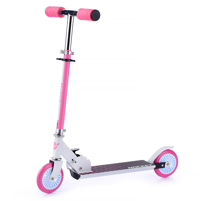 Самокат 2-х колесный ROCKET,колеса PU/ 125 мм,ABEC 7, розовый