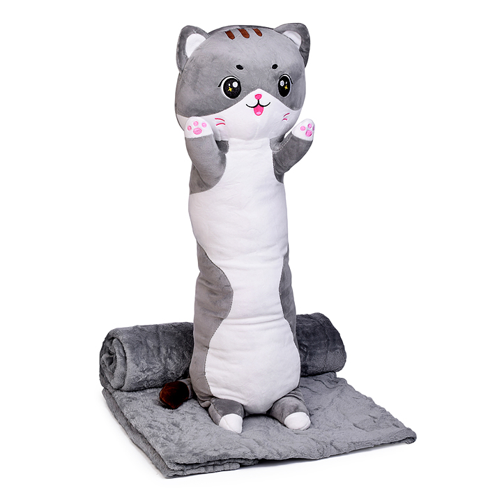 Мягкая игрушка "Кот" М1559 с пледом (110х150) Мягкая игрушка "Кот" М1559 с пледом (110х150)