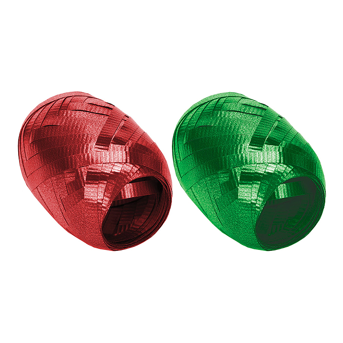 Набор из 2-х упаковочных металлизированных лент,  (золото, зеленый) 