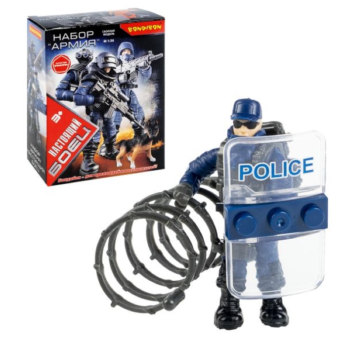 Набор солдатик с оружием "Настоящий боец" спецназовец, высота 6 см, 