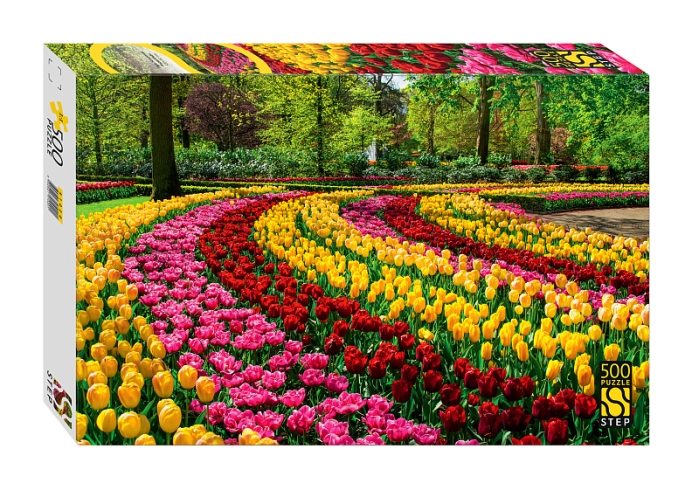 Пазлы 500 "Парк тюльпанов, Нидерланды"