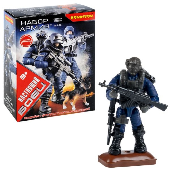 Набор солдатик с оружием "Настоящий боец" спецназовец, высота 6 см,