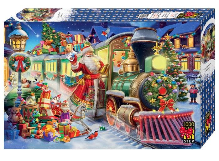 Пазлы 1000 "Поезд Деда Мороза"